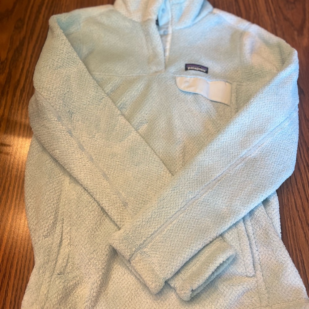 Patagonia Pale Blue Sherpa Half-Zip Hoodie